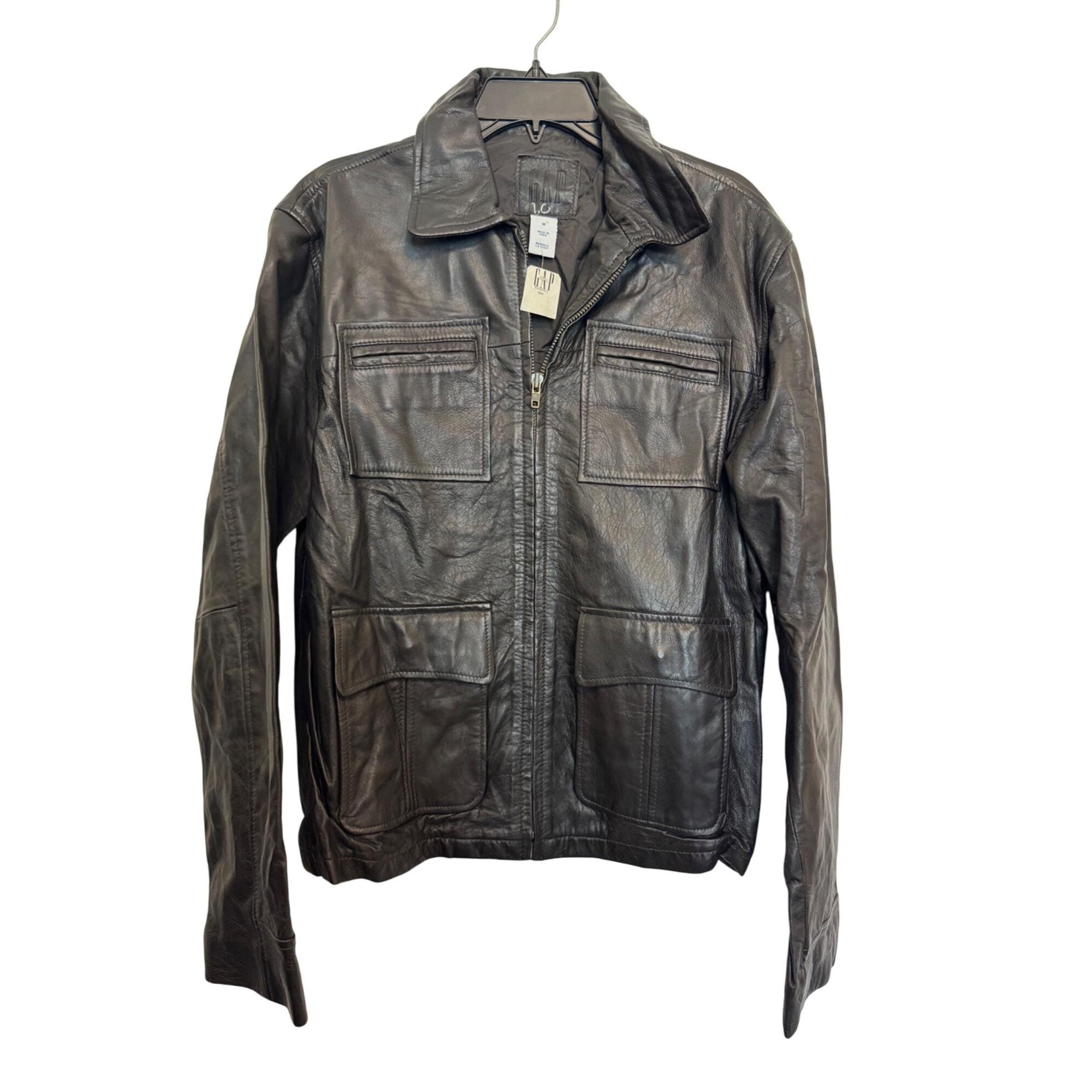 Vintage Gap Leather Jacket Mens - Etsy