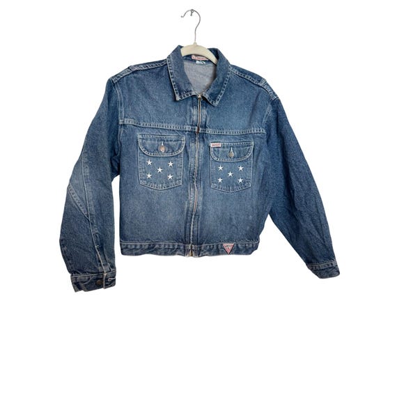 80s GUESS made in USA デニムジャケット　ドット Vintage Guess USA America Denim Jacket M 100% Cotton Made in USA