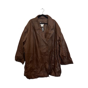 Vintage Venezia Vitale Brown Leather Womens Coat Size C4