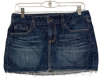 y2k X2 Womens Denim Mini Skirt size 4 Distressed