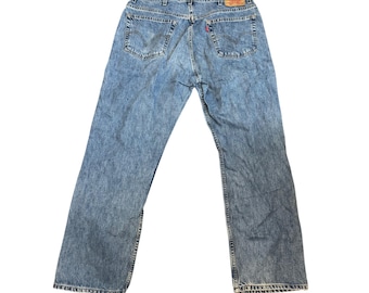 Levis 505 Regular Fit Jeans Mens W40 L32 Blue Denim Straight Leg