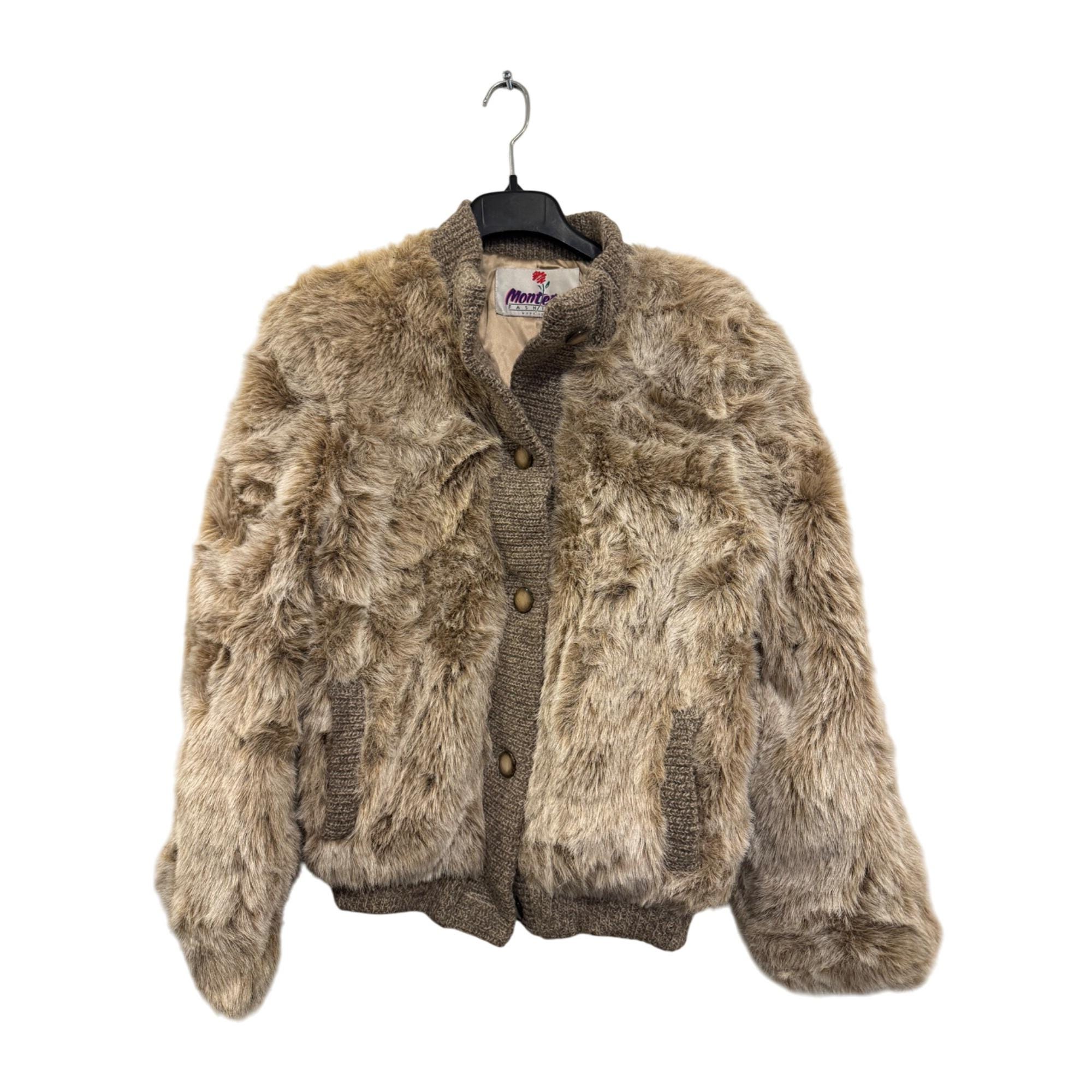 【ビンテージ】Monterey FASHIONS パターン入りファーコート ビンテージ】Monterey FASHIONS パターン入りファーコート Vintage