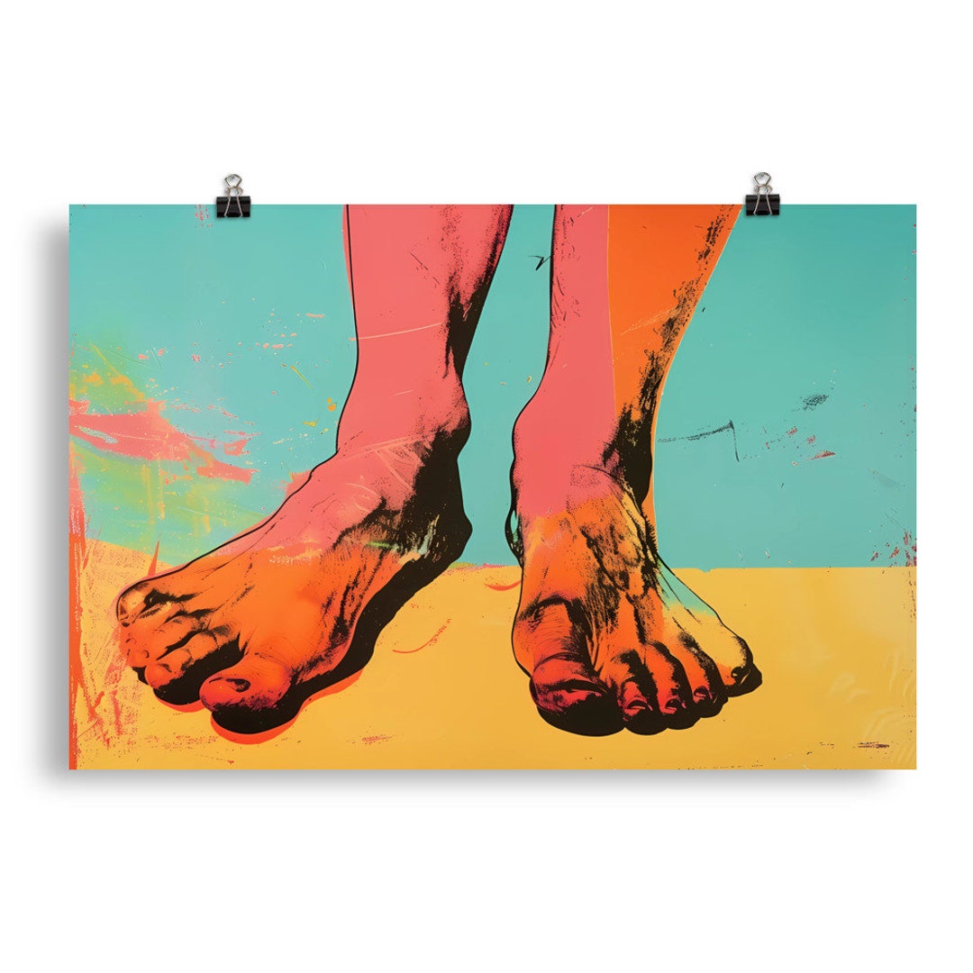 Feet Painting Poster Abstract Pop Art Foot Artsy Home Decor Boho Style ...