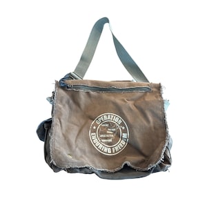 Vintage Operation Enduring Freedom Canvas Messenger Bag Military