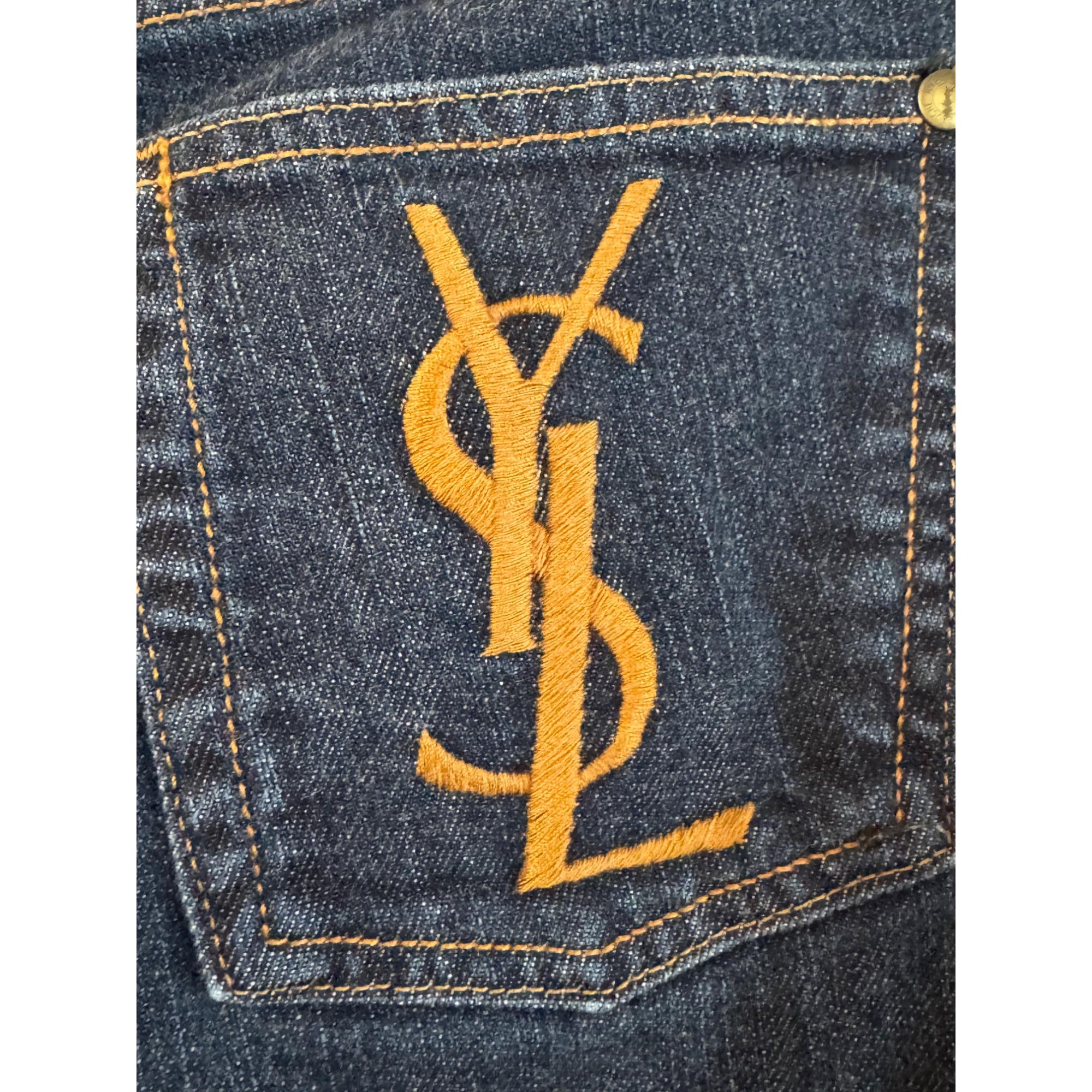 Vintage Yves Saint Laurent Rive Gauche Womens Jeans Size 12 Dark