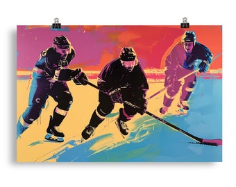 Poster di hockey retrò Stampe Sport Wall Art Ragazzi Camera Home Decor Regalo