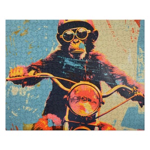 Monkey Jigsaw puzzle Motorcycle Kids Gift Funny 252, 520 piece