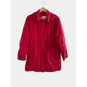 Vintage L.L. Bean Traveller Red Kleine Kapuzen Regenjacke