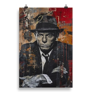 Frank Sinatra Abstract Painting Poster Pint Wall Art Music Celebrity Famous People Home Decor Gift