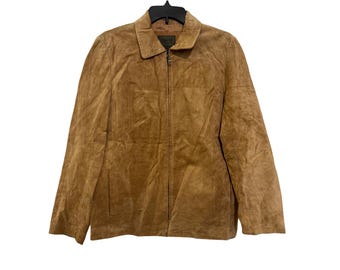 vintage Uniform John Paul Richard Tan Leather Jacket Size 10 Womens