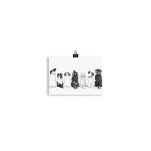 Dog Poster Print Black And White Wall Art Dogs Pet Home Decor Dog Lover Cute Funny Gift