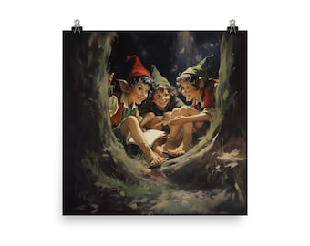 Elf Poster Elves Print Wall Art Home Decor Fantasy Fairy Tale Wall Hanging Gift