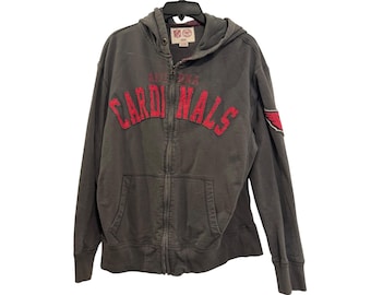 Chaqueta de algodón con capucha y cremallera completa, gris, grande, para hombre, de los Arizona Cardinals de la NFL, 47 Brand
