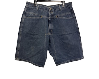 Vintage Marithé & François Girbaud pantalones cortos de mezclilla para hombre lavado oscuro