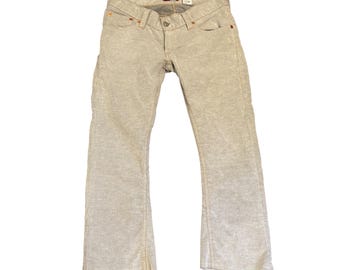 Vintage Levis Type 1 Tough Boot Jeans 11M Beige Cotton Blend Stretch