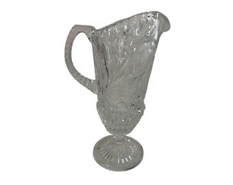 Vintage Crystal Pitcher The Rose Collection 12.5 Tall Miller Import Germany
