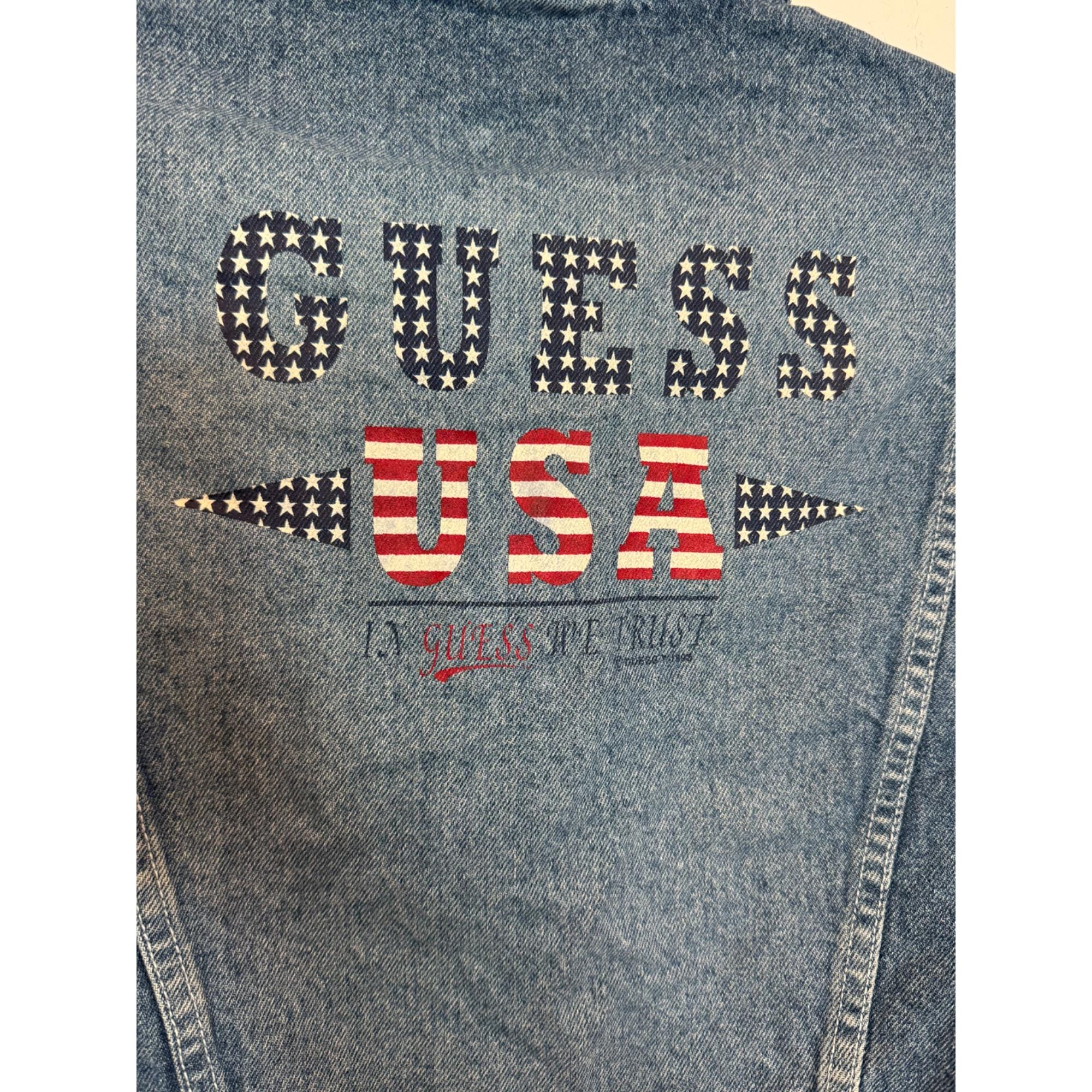 Vintage Guess USA America Denim Jacket M 100% Cotton Made in USA