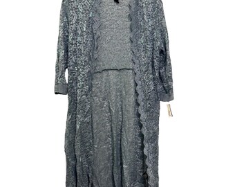 vintage R&M Richards Womens Size 6 Lace Sequin Jacket Duster Open Front