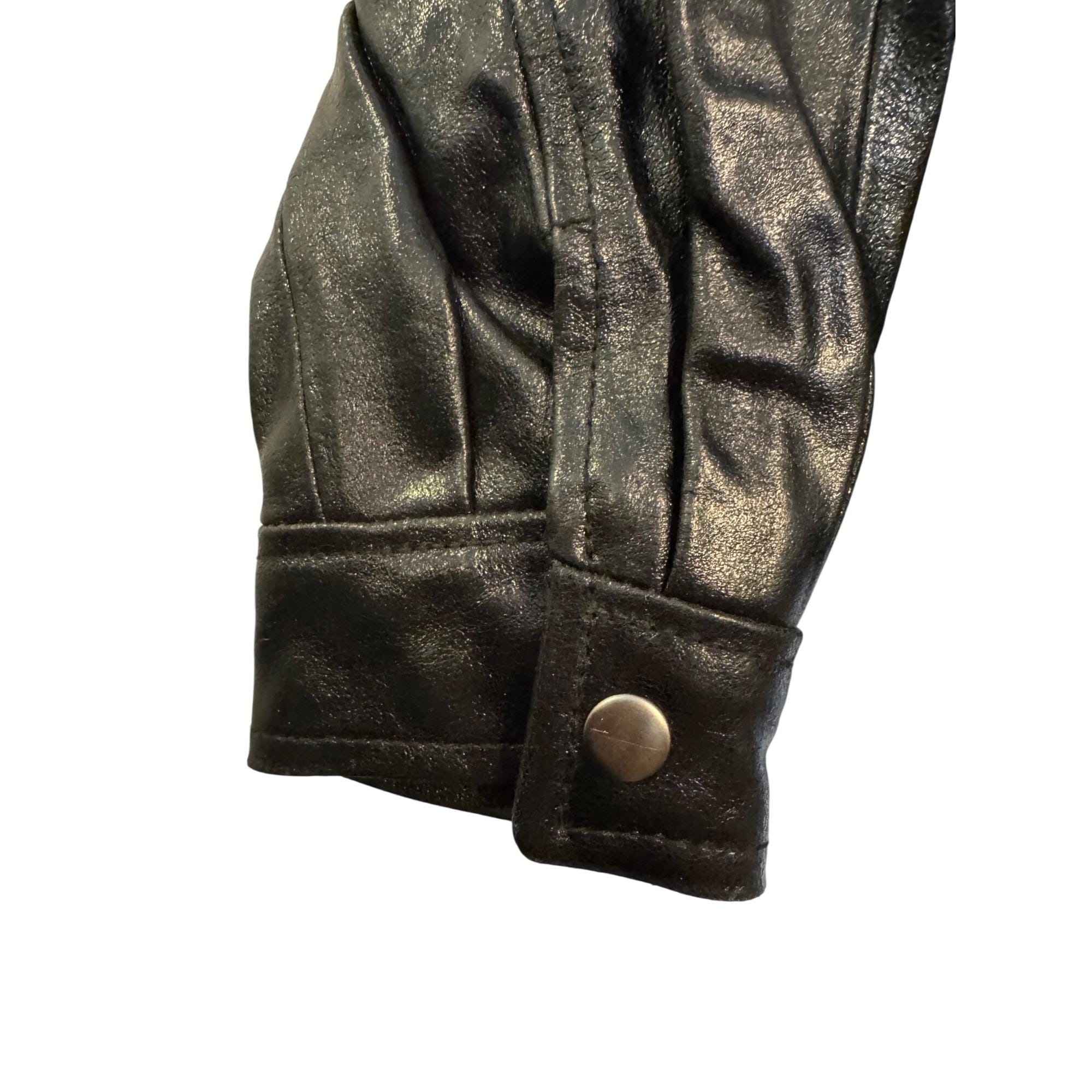 Vintage 1990s Wilsons Leather Jacket Women's M Black Thinsulate