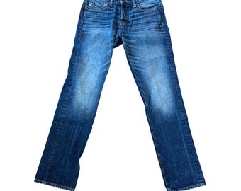 Abercrombie & Fitch vintage Y2K - Jean slim droit pour hommes W31 L34 Denim bleu, tenues décontractées