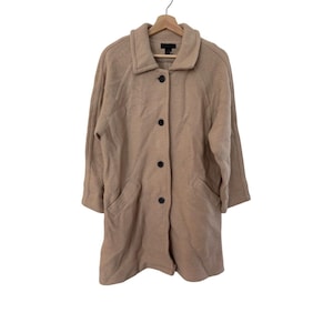 Vintage wool coat Sigrid Collection Beige Wool Button-Front Womens Long Coat Wit