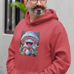 Psychedelic Mushroom Drip Hoodie, Acid Tab Psyche Sweatshirt, Trippy Fungi Hooded Jumper, Eclectic Psychedelic Clothing, Whimsical Festival
