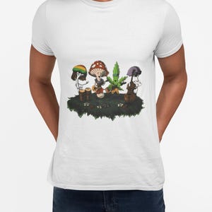 Psychedelic Hippie Reggae Band Trippy T-Shirt, Music Festival Tee, Groovy Mushroom Shirt, Lit Joint Top, Marijuana Leaf Clothing