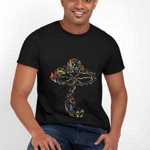 Unisex Psychedelic Mushroom T-Shirt - Shroomception Tee, Trippy Psychedelic Shirt, Mycology Lover Gift, Festival Clothing, Nature Vibes Top