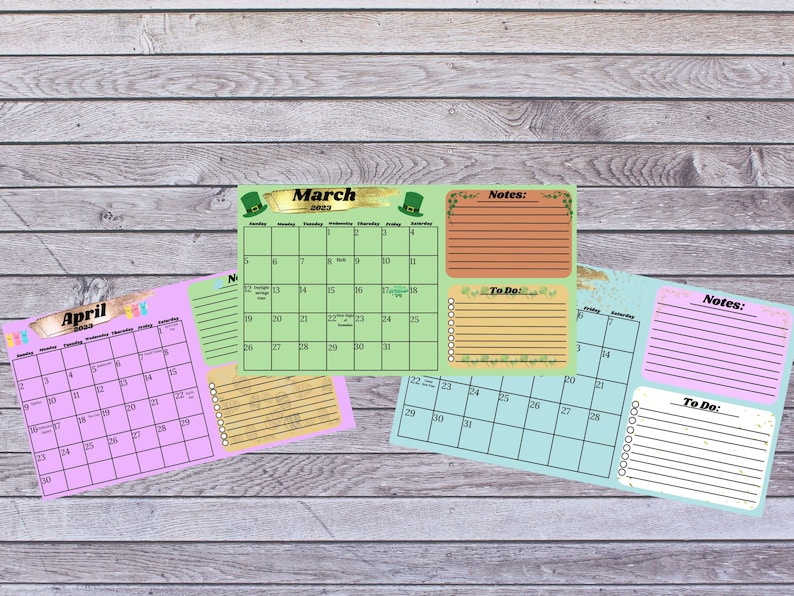 Colorful & Fun Printable Calendars - Etsy