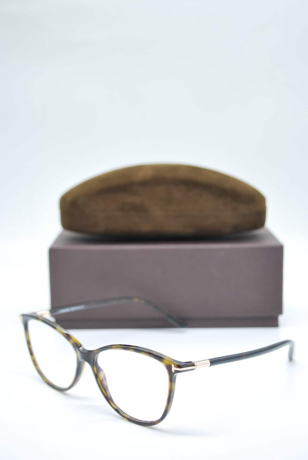 NEW TOM FORD Tf 5616-B 052 Havana Blue Block Authentic - Etsy