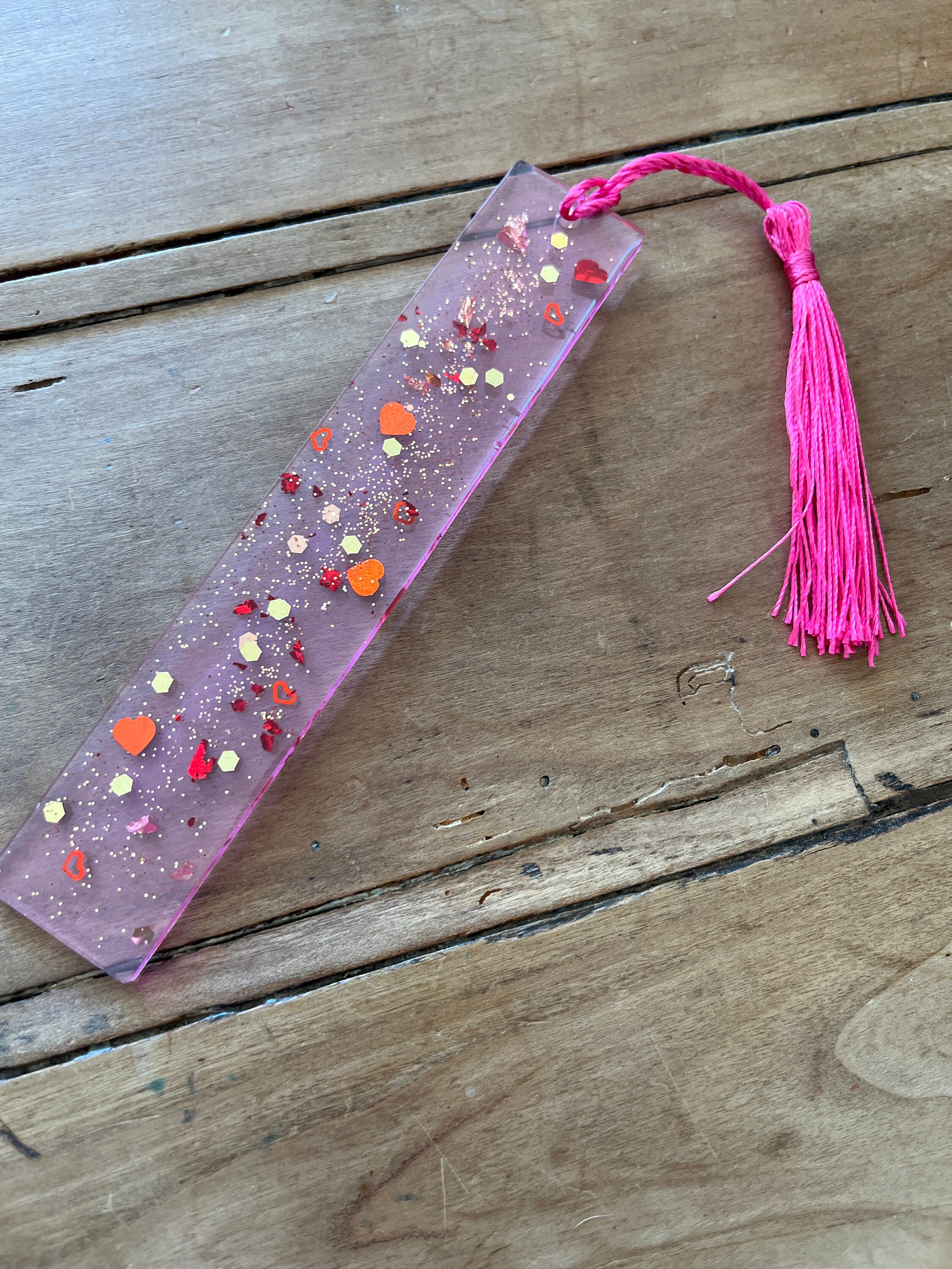 Rectangular Epoxy Resin Bookmark With Pompom With Personalization - Etsy