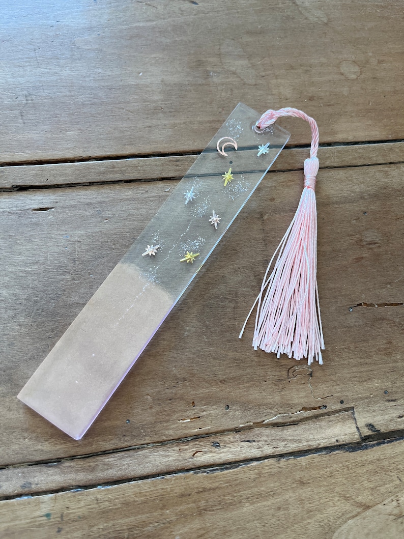 Rectangular Epoxy Resin Bookmark With Pompom With Personalization - Etsy