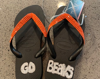 Custom made to order College Fan Flip Flops!