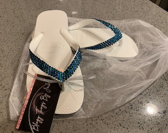 Custom Sports Team Crystal Havaiana Flip Flops! NFL, NBA, WNBA, Hockey, Baseball, College teams even high school teams! Just message me!
