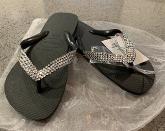 Crystal Havianas Flip-Flops, Geschenk, Brautjungferngeschenke, Blingy-Sandalen, Blingy, Hochzeitssandale, Swarovski-Kristall, Preciosa-Kristalle, Frauengeschenke