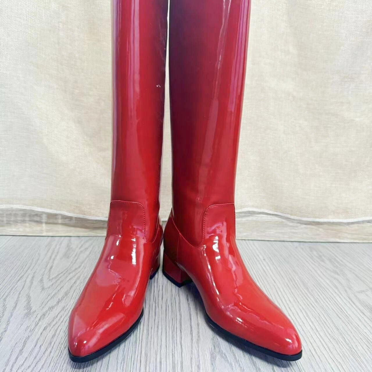 Chanel Womens Rubber Stacked Heel Knee High Rain Boots Black Size 37 7 -  Shop Linda's Stuff