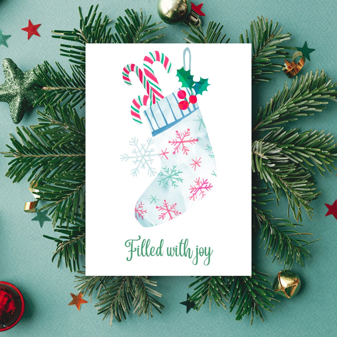 DIY Christmas Card Printable Printable Xmas Card Blank - Etsy