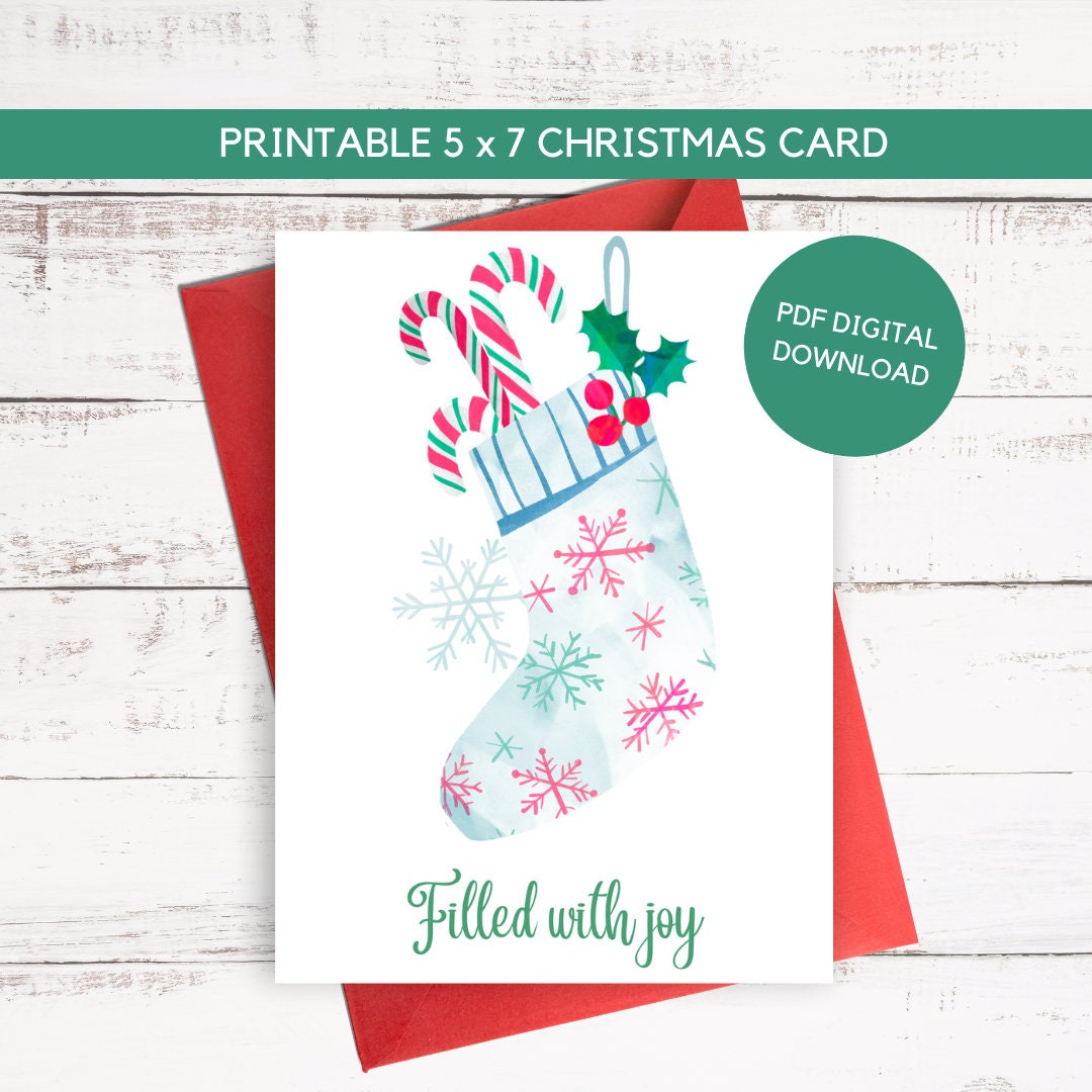 DIY Christmas Card Printable Printable Xmas Card Blank - Etsy