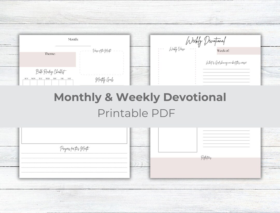 Weekly Devotional Example Monthly & Weekly Devotional Printable - Etsy