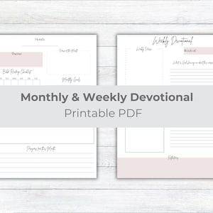 Weekly Devotional Example Monthly & Weekly Devotional Printable - Etsy