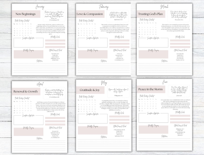 Monthly Devotional Printable With Themes - Etsy