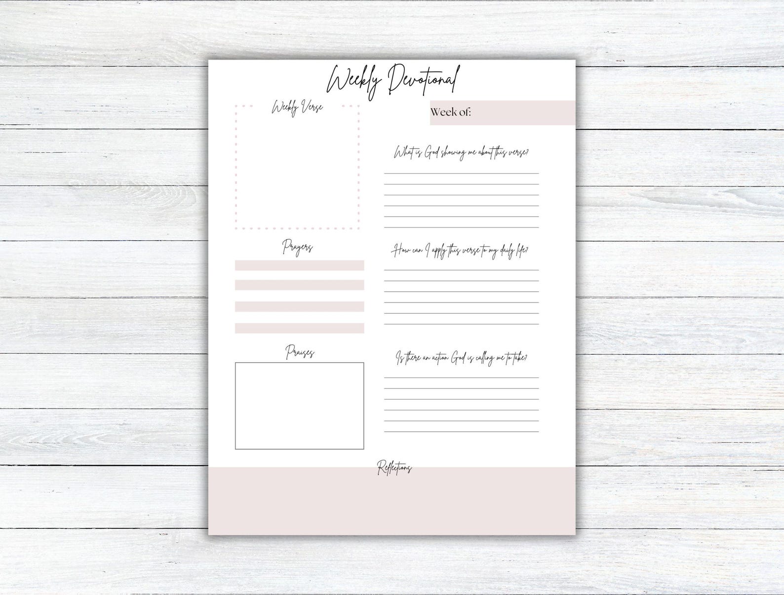 Weekly Devotional Example Monthly & Weekly Devotional Printable - Etsy