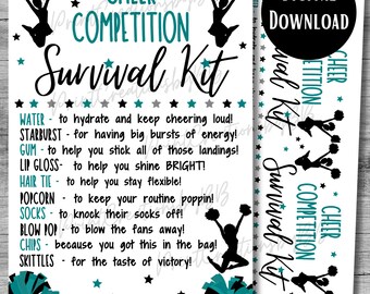 Cheer Survival Kit afdrukbaar | Cadeaukaartjes cheerleaderdans (digitale download)