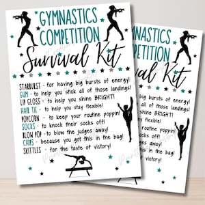 Gymnastics Survival Kit | Gymnastic Gifts | Team Gifts | Treat Bags | Printable