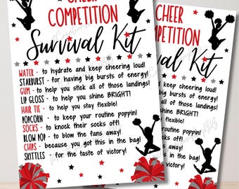 Survivalkit Cheer | Cheerleadercadeaus | Dans cheer teamcadeaus | Traktatiezakjes | Afdrukbaar