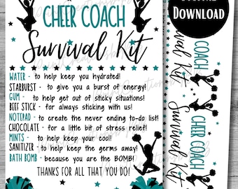 Cheerleader Survival Kit Tags | Printable Treat Bags (Digital Download)
