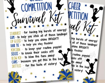 Survivalkit Cheer | Cheerleadercadeaus | Dans cheer teamcadeaus | Traktatiezakjes | Afdrukbaar