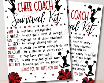 Survivalkit cheercoach | Vrolijke cadeaus | Dans cheer teamcadeaus | Traktatiezakjes | Afdrukbaar