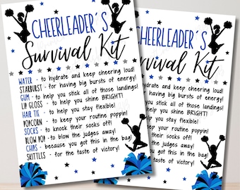 Survivalkit Cheer | Cheerleadercadeaus | Dans cheer teamcadeaus | Traktatiezakjes | Afdrukbaar