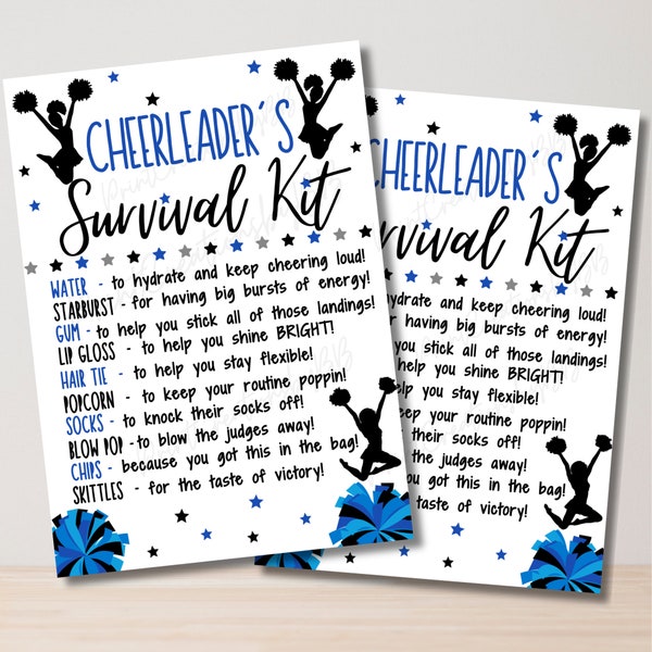 Cheer Survival Kit | Cheerleader Gifts | Dance Cheer Team Gifts | Treat Bags | Printable